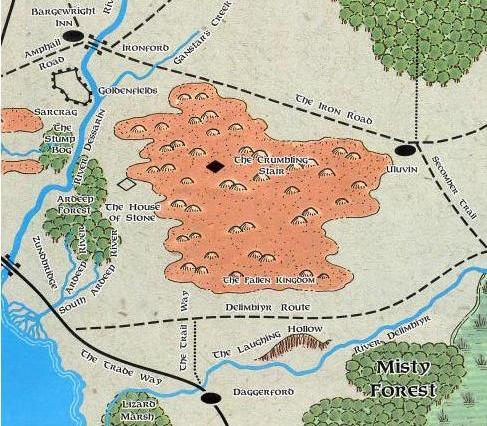 Carte des environs du Gu-de-la-Dague